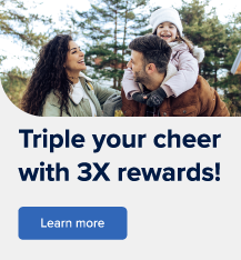 Triple your cheer with 3 rewards!